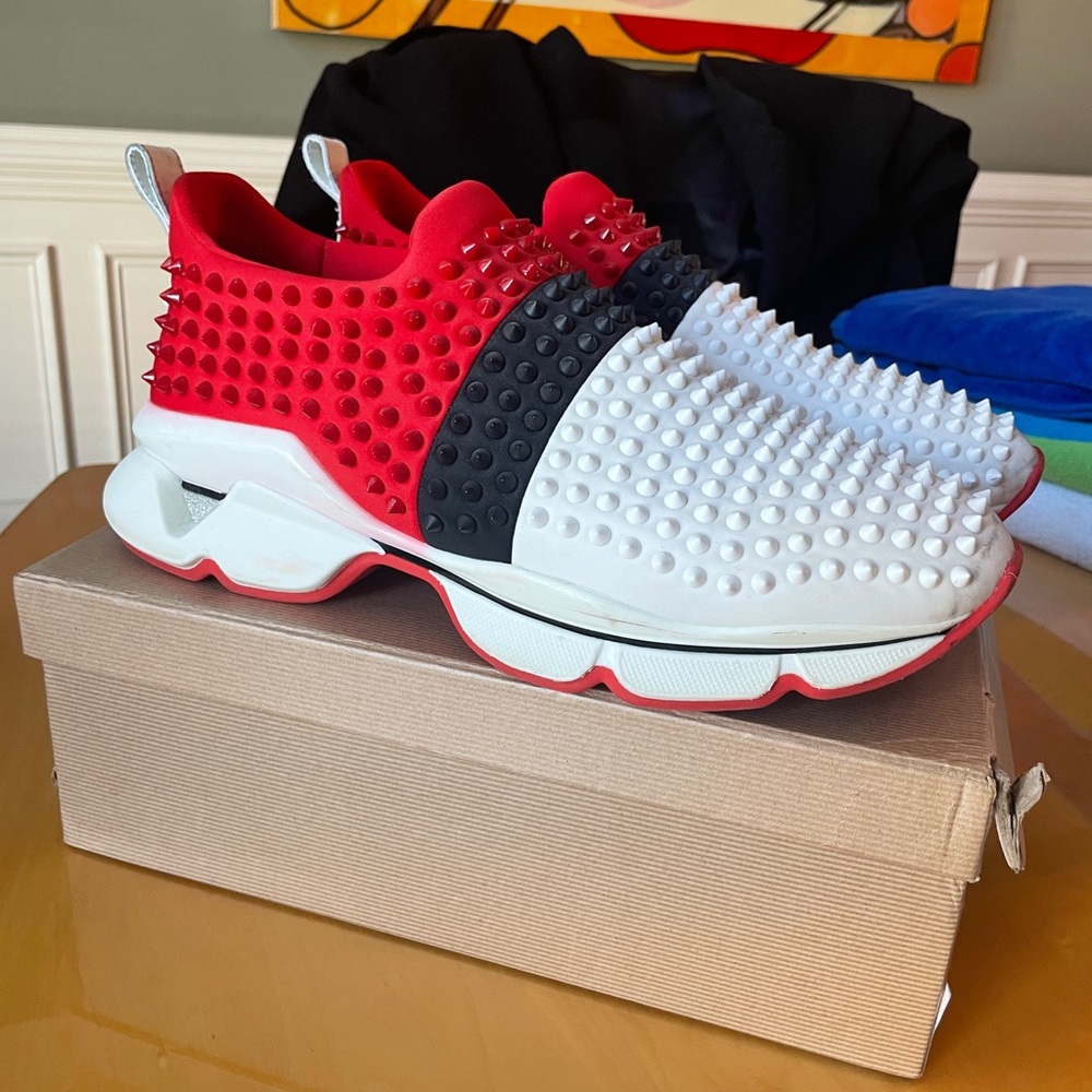 Louboutin multicolor slip on size 12